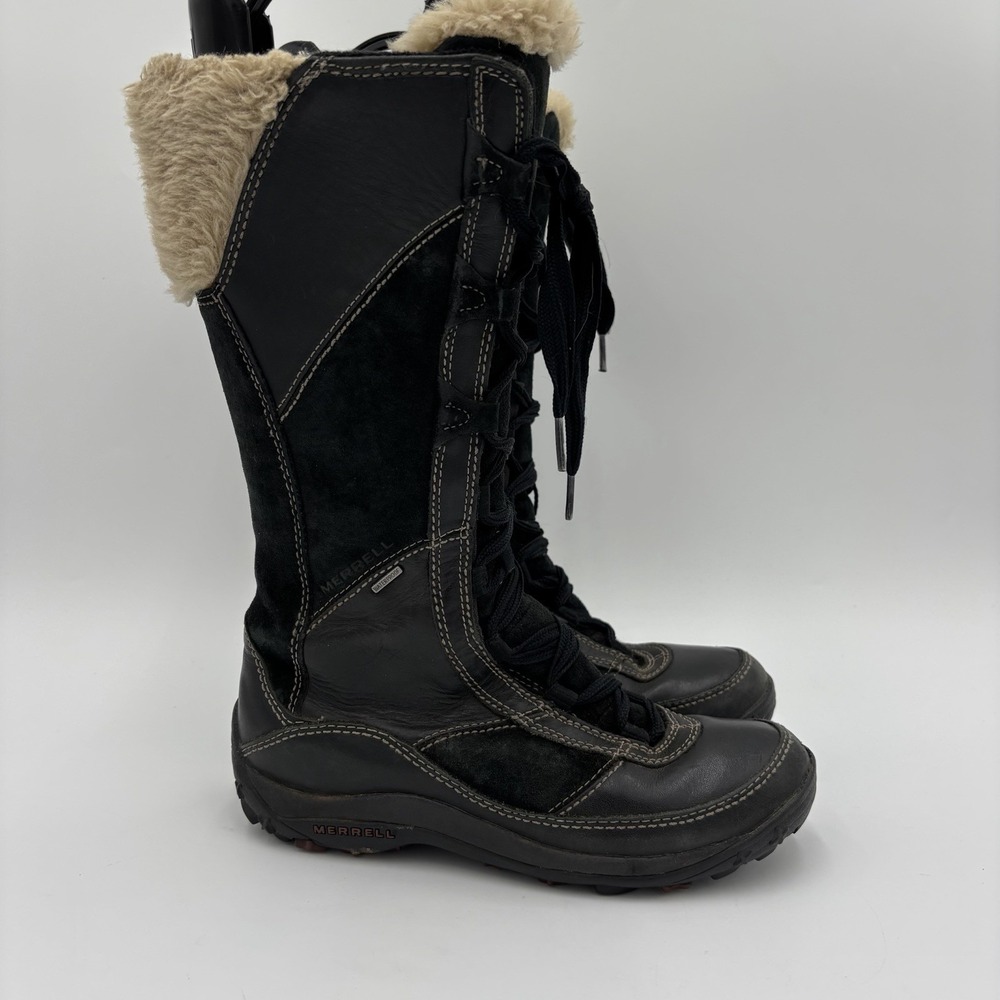 Merrell Prevoz Black Waterproof Insulated Sherpa Winter Snow Boots Women's 6.5